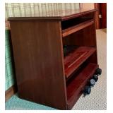 Mahogany Finished Wood TV Stand with Shelving