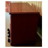 Mahogany Finished Wood TV Stand with Shelving