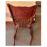 Vintage Oak Rocking Chair with Intricate Back