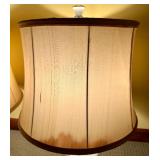 Pair of Floral Ceramic Table Lamps with Tapered Shades