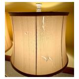 Pair of Floral Ceramic Table Lamps with Tapered Shades