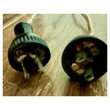 Pair of Floral Ceramic Table Lamps with Tapered Shades