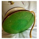 Pair of Floral Ceramic Table Lamps with Tapered Shades