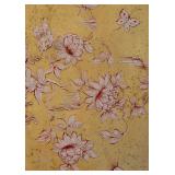 Pair of Yellow Floral Oval Side Tables with Drawers