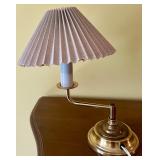 Brass Table Lamp with Pleated Shades