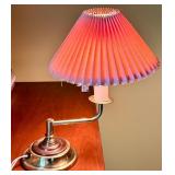 Brass Table Lamp with Pleated Shades
