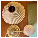 Brass Table Lamp with Pleated Shades