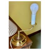 Brass Table Lamp with Pleated Shades