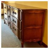 Vintage Wooden Dresser with Ornate Handles