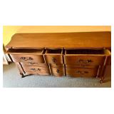 Vintage Wooden Dresser with Ornate Handles