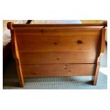 Wood Twin Sleigh Bed with Mattress