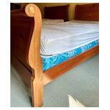 Wood Twin Sleigh Bed with Mattress