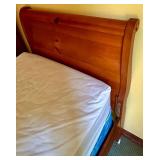 Wood Twin Sleigh Bed with Mattress