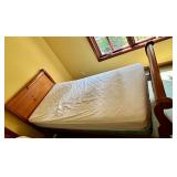 Wood Twin Sleigh Bed with Mattress