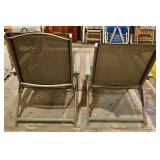Pair of Outdoor Adjustable Mesh Chaise Lounge Chairs