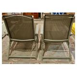 Pair of Outdoor Adjustable Mesh Chaise Lounge Chairs