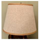 Antique Nautical Table Lamp with Wooden Base and Compass Design