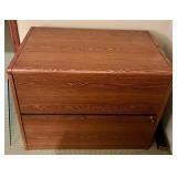 Wooden Lateral File Cabinet with Protective Glass Top