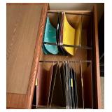 Wooden Lateral File Cabinet with Protective Glass Top