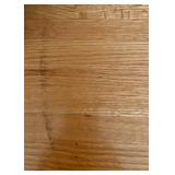 Black Wood Desk with Woven Basket Drawers and Open Shelving