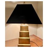 Modern Geometric Table Lamp with Black Shade
