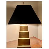 Modern Geometric Table Lamp with Black Shade