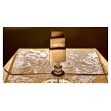 Modern Geometric Table Lamp with Black Shade