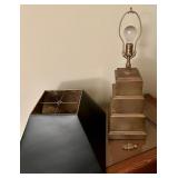 Modern Geometric Table Lamp with Black Shade