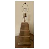 Modern Geometric Table Lamp with Black Shade