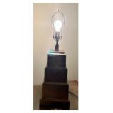 Modern Geometric Table Lamp with Black Shade