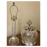 Pair of Vintage Glass Tyrone Table Lamp Bases