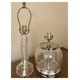 Pair of Vintage Glass Tyrone Table Lamp Bases