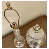 Pair of Vintage Glass Tyrone Table Lamp Bases