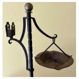 Antique Cast Iron Candle Holder with Ashtray