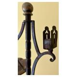 Antique Cast Iron Candle Holder with Ashtray