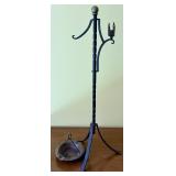 Antique Cast Iron Candle Holder with Ashtray