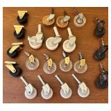 Collection of 19 Assorted Furniture Caster Wheels