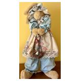 Limited Edition Angel Bunny Figurine with Wicker Baskets and Chair Set