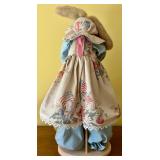 Limited Edition Angel Bunny Figurine with Wicker Baskets and Chair Set