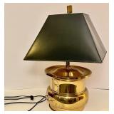 Vintage Brass Table Lamp with Black Shade