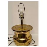 Vintage Brass Table Lamp with Black Shade