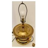 Vintage Brass Table Lamp with Black Shade