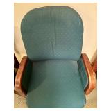 Pair of Vintage Office Chairs with Green Upholstery