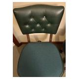 Pair of Vintage Office Chairs with Green Upholstery