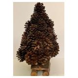 Autumn Themed Wreath, Pinecone Tree, and Wicker Angel Decoration Set