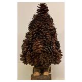 Autumn Themed Wreath, Pinecone Tree, and Wicker Angel Decoration Set