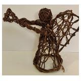 Autumn Themed Wreath, Pinecone Tree, and Wicker Angel Decoration Set