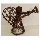 Autumn Themed Wreath, Pinecone Tree, and Wicker Angel Decoration Set