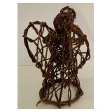 Autumn Themed Wreath, Pinecone Tree, and Wicker Angel Decoration Set