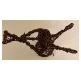 Autumn Themed Wreath, Pinecone Tree, and Wicker Angel Decoration Set